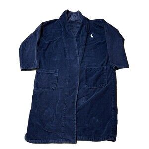 Polo Ralph‎ Lauren Royal Blue Terry Bath Robe Big White Pony One Size No Belt